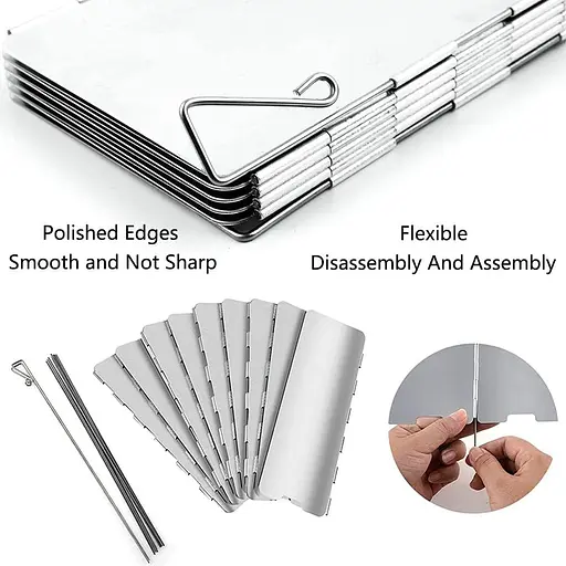 Газова плита із захистом від вітру, складний алюмінієвий вітрозахисний екран, надлегка - фото 3