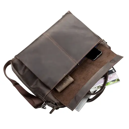 Чоловіча шкіряна сумка SHVIGEL 44х32х18 см sum0012902 - фото 4