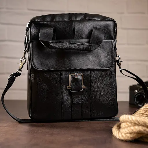 Чоловіча шкіряна сумка Vintage 28х30х6 см sum0012798 - фото 3