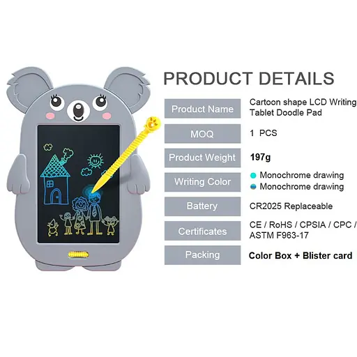 Планшет для малювання Animals 8,5 дюймів Koala - фото 3