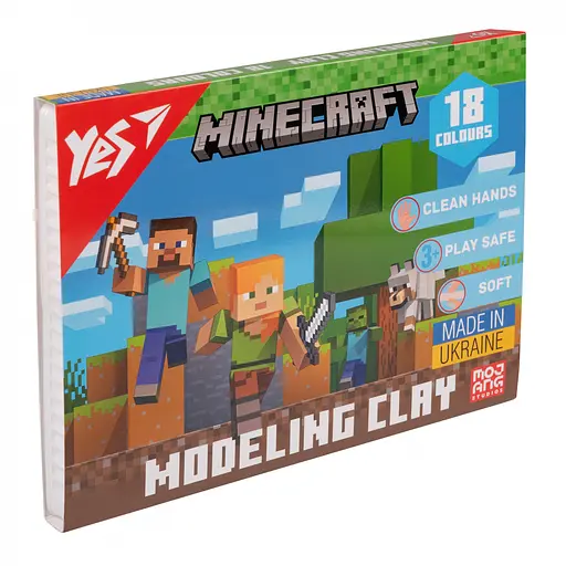 Пластилин Yes Minecraft, 18 цветов, 360 г, 540678