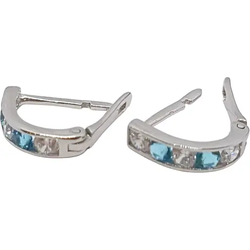 Серебряные серьги Qvaliz с фианитами. 90200613 Голубой