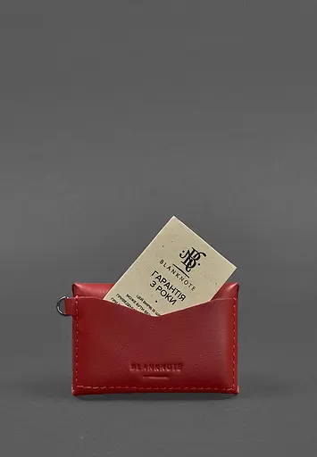 Женская кожаная монетница с клапаном 1.0 красный - фото 5