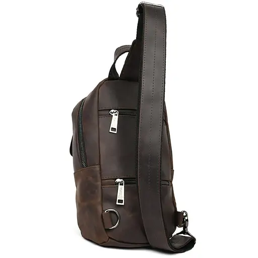 Рюкзак слинг кожаный с передним карманом для телефона TARWA 29х17х8 см sum0028233 - фото 5