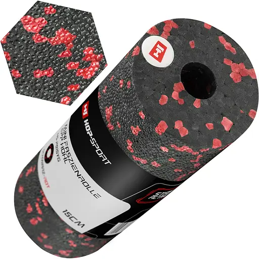 Мини массажный ролик (валик, роллер) Hop-Sport EPP 15см HS-P015YG черно-красный - фото 5