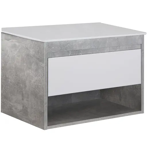 Тумба Мойдодир Oslo 80 Loft ST зі стільницею бетон/Білий Сірий - фото 1