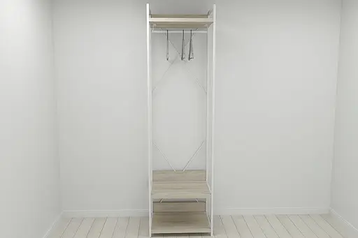 Шафа Гардероб Уні секція 1 серії Конект Ferrum-decor 220x60x50см Білий метал ДСП Дуб Сонома 32 мм (FRD-104509)