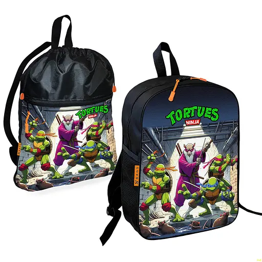 Шкільний рюкзак дитячий Черепашки-ніндзя + Сумка для взуття спортивної форми рюкзак-мішок для хлопчика (01779)