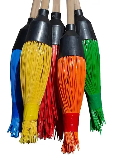 Метла круглая усиленная полипропиленовая с деревянным черенком 106 см, ворс 38 см, Господар Разные цвета 87951 - фото 3