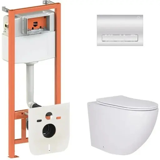 Набір Q-tap Nest 4 в 1 підвісний унітаз Robin Ultra Quiet 520x365x365 + комплект інсталяції QT13332381AW47504 - фото 1