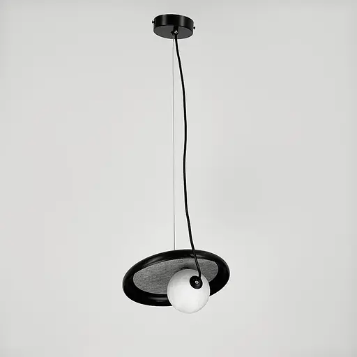 Підвіс із чорним корпусом та білим плафоном на магніті | Арт. A 166D-250 BK | Line F - фото 6
