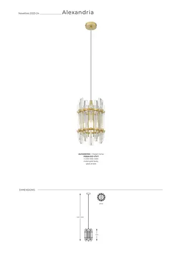 Люстра ALEXANDRIA P0556-01D-V7V7 Zuma Line - фото 2