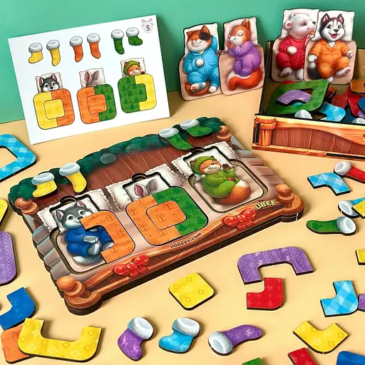 Деревянный сортер "Животные в кроватке" Ubumblebees PSD302 (ПСД302) - фото 7