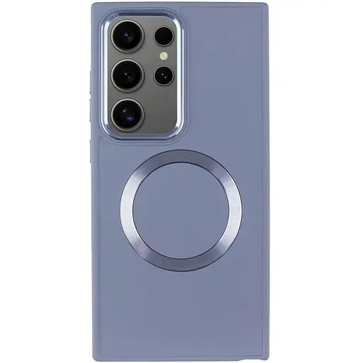 TPU чехол Epik Bonbon Metal Style with MagSafe для Samsung Galaxy S24 Ultra Серый / Lavender