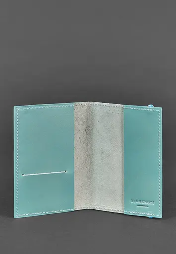 Шкіряна обкладинка для паспорта 1.0 бірюзова - фото 4