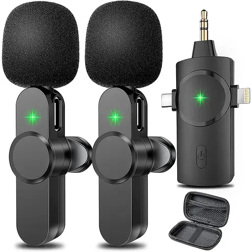 Бездротовий мікрофон, петличний для iPhone Android Camera PC