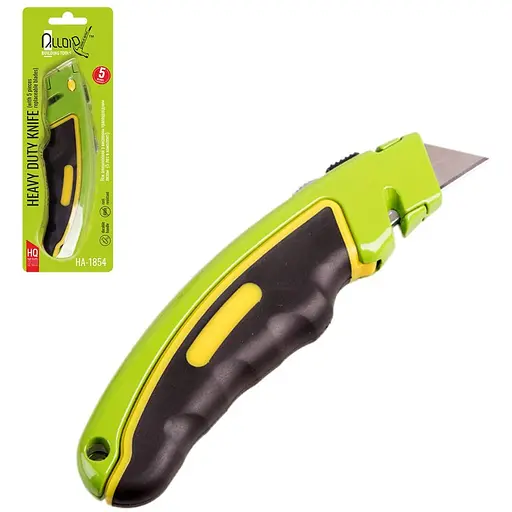 Ніж Alloid Building Tools алюмінієвий прогумований з висувним трапецеподібним лезом (HA-1854) - фото 4