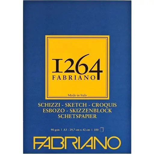 Склейка для рисунка и эскизов Fabriano 1264 А3 90г/м2 100л слоновая кость - фото 1
