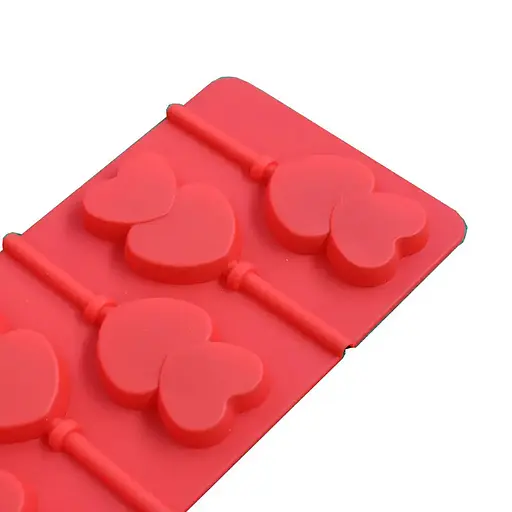 Силиконовая форма для леденцов и конфет на палочке "Сердечки", Kitchen Master Красный 82365 - фото 3
