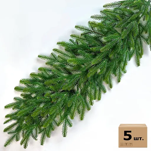 Хвойна гірлянда Hvoya Forest лита зелена з салатовими кінчиками (5 шт. x 2 м)