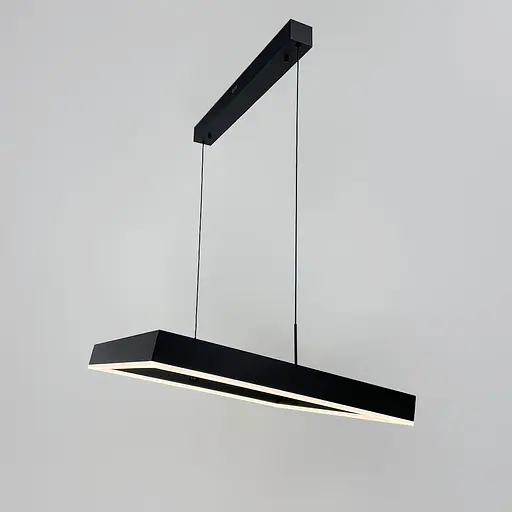 Чорна люстра із підвісним квадратом 80 см | Line F | Арт. MJ223-800 BK - фото 5