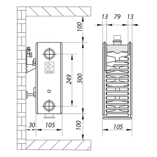 Радіатор сталевий Koer 22х300х1800.B нижнє підключення RAD110 - фото 3