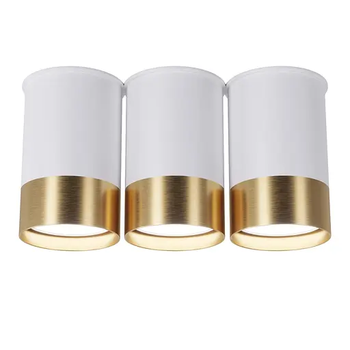 Точковий спот BP Black/White Gold трійний, PikArt арт. 25606 Золотий/білий 1 - фото 1