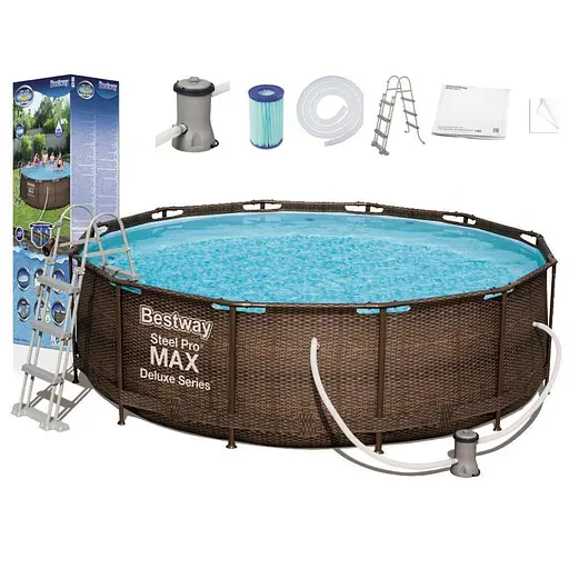 Басейн каркасний 56709 фільтр-насос, сходи, в коробці - фото 2