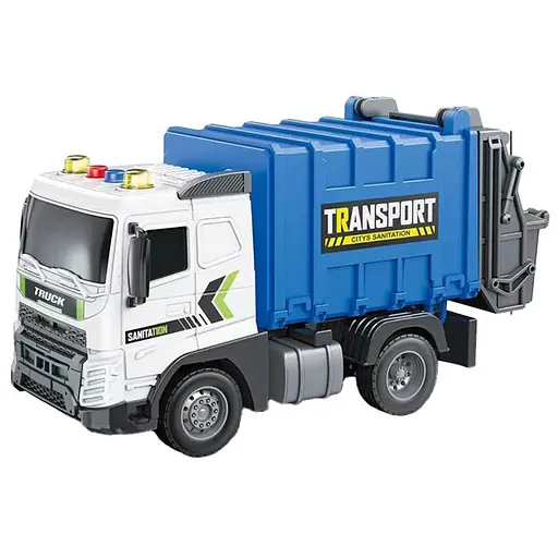 Игрушка Cars S Мусоровоз инерционная со звуком и светом голубой 1:20 (CJ-4358555) - фото 1