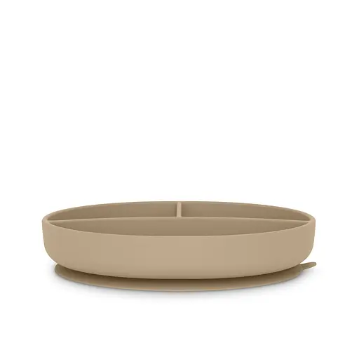 Тарелка силиконовая для ввода прикорма на 3 секции Suavinex Colour Essence +6 месяцев бежевая (402914) - фото 2