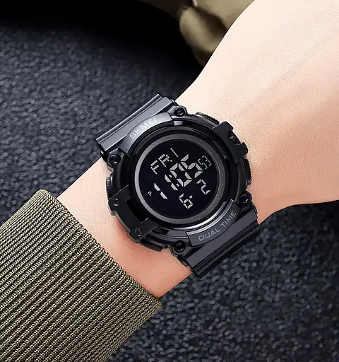 Часы мужские наручные Skmei 2230 Черные с черным циферблатом - фото 6