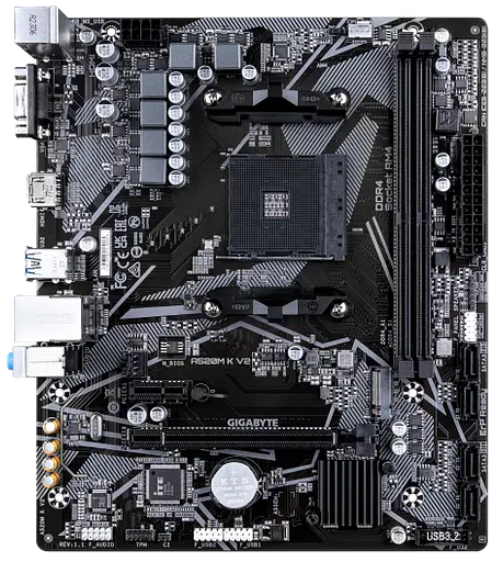Материнская плата Gigabyte A520M K V2 Socket AM4 (A520M K V2) - фото 2