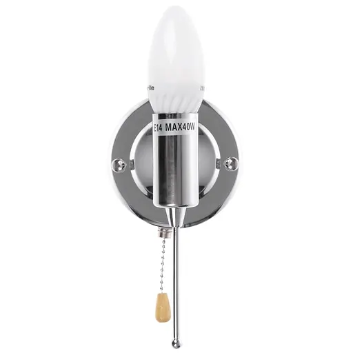 Бра Brille BR-587W/1 настінне накладне з вимикачем E14 CH - фото 3