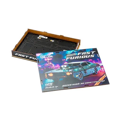 Деревянный 3D конструктор Fast Furious PuzzleOk Puz-62519 125 деталей черный - фото 3