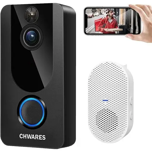 Відеодомофон CHWARES із зворотним викликом 1080p HD бездротовий Wi-Fi відеодзвінок
