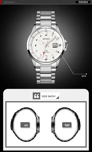 Наручний годинник Skmei 1654 Silver, 1654SI (18392) - фото 4