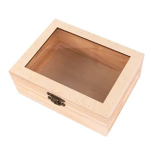 Скринька дерев'яна Rosa Talent з замком та прозорим верхом 20х15х8 см - фото 2