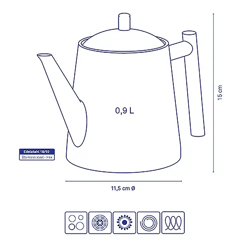 Заварочний чайник KELA Ancona, 0.9 л (11355) - фото 3