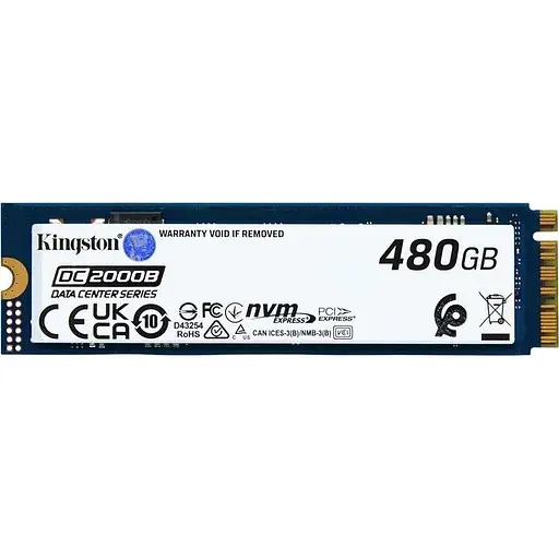 Накопичувач внутрішній SSD M.2 Kingston DC2000B 480G NVMe 2280 PCIe 4.0 x4 3D NAND TLC - фото 1