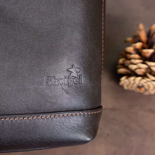 Чоловіча шкіряна сумка SHVIGEL 25,5х27,5х7 см sum0012519 - фото 8