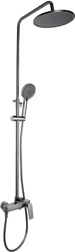 Душевая система универсальная Qtap Vlasta New Gunmetal Black PVD с изливом QTVLA111GMB45651 - фото 1