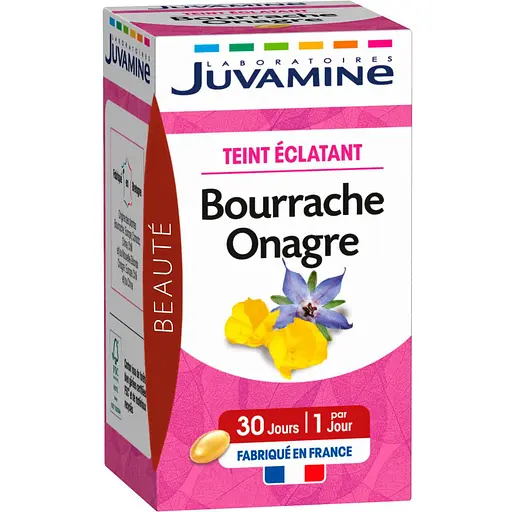 Натуральная добавка Juvamine Сияющая кожа Бораго + вечерняя примула 30 капсул