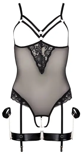 Боді Cottelli Bondage otwarte XL (чорний) - фото 15