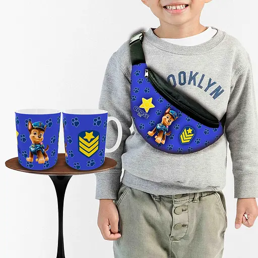 Подарунковий набір: Сумка-бананка + Кружка Щенячий патруль "Paw Patrol" дитячий, для хлопчика (00243)