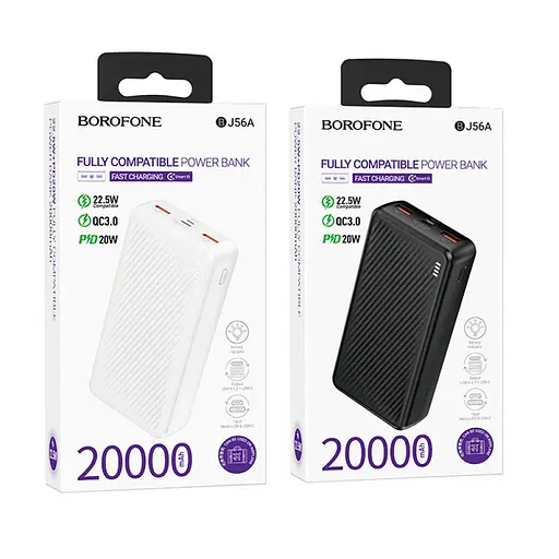 Портативна батарея Power Bank Borofone BJ56A Graceful 20000mAh (Чорний) - фото 5