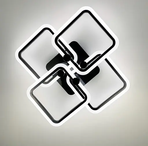 Світлодіона люстра на 4 ріжки квадратної форми | Line F | Арт. A2503/4S BK - фото 2