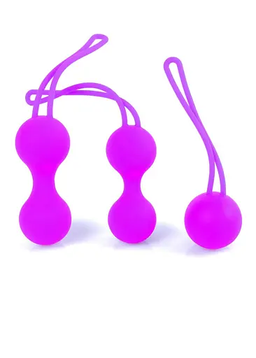 Набір вагінальних кульок Boss Series Silicone Kegal Balls, 3 шт., фіолетовий