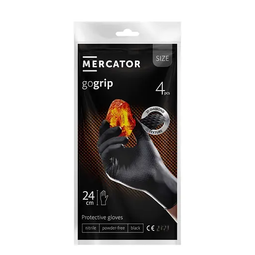Рукавички нітрилові універсальні Mercator gogrip L black A4