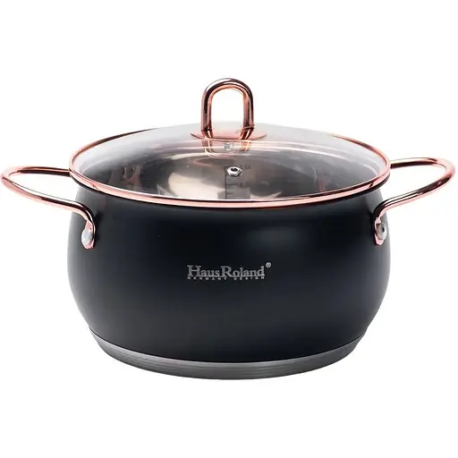 Набор кастрюль Haus Roland из нержавеющей стали 6,1/2,6/3,6 л, черный HP33525B - фото 4
