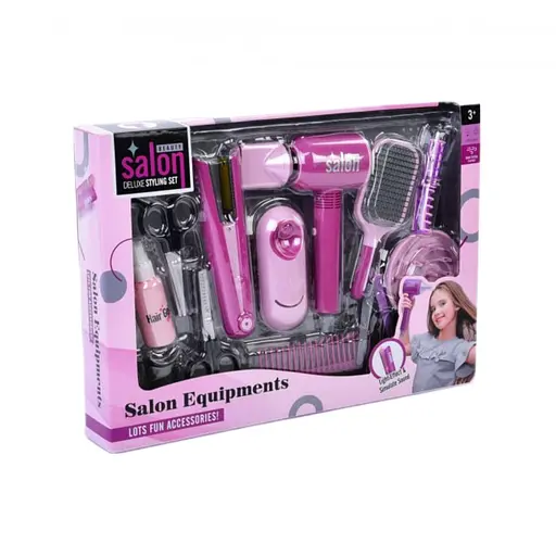 Набор парикмахера YLQ 089, звук, подсветка, заколки, расчёски, бигуди, аксессуары, в коробке (6976781400916) - фото 1